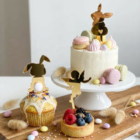 Acrylic Bunny Cupcake Picks Cut Acrylic Bunny Cake Pick Reusable Easter Cake Topper Set for DIY Enthusiasts, Families, Sweet Display, Bakeries