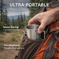 Foldable Coffee Cup Stainless Steel Travel Mug, Outdoor Camping Mug for Hot Drinks, Portable Folding - Image 4