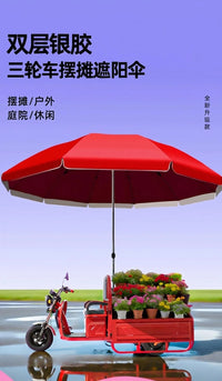 Heavy-Duty UV-Protection Umbrella for Outdoor Stalls with Folding Base
