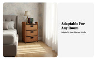 Storage Cabinet European Design Drawer Nightstand Smooth Finish Storage Cabinet with Baskets for Bedroom, Living Room