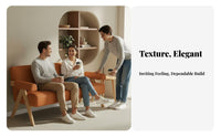 Luxurious Cushioning V-Shaped Frame Upholstered Loveseat Wide Seat Commercial Seating Modern Design Reception Furniture Minimalist Design for Interior Designers, Apartment Dwellers, Restaurant, Book Bar, Office Waiting Area, Small Areas