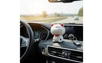 Good Luck Charm Maneki-Neko Car Ornament Great Gift Solar Powered Nodding Cat Heat Resistant for Center Console
