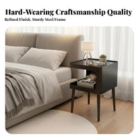 C-Shaped End Table Space-Saving eveningstand additional Storage for Bedroom, Homeowners