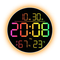 RGB LED Wall Clock with Color Changing Display and Ambient Light