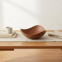 Fruit Platter Bowl Curved Sides Wooden Fruit Bowl Irregular Shape Tableware for Table