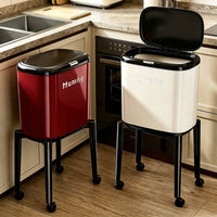 Tall Trash Black Can Rolling Trash Can Easy Access Kitchen Storage