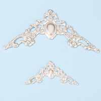 Filigree Triangle Corner Protectors for Scrapbooking, Vintage Metal Corners Decorative Embellishments for Gift Boxes and Crafts