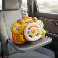 Lights and Sounds Kids Driving Simulation Toy Educational Toddler Pretend Driving Toy Multi-Functional Light-up Musical Steering Wheel Attachable Straps for Toddlers, Babies, Stroller, Crib