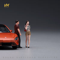 现货 1/64比例 通勤路人组合 微缩场景模型搭配手工涂装人偶