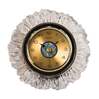 Timekeeping Clock with Crystal Like Frame Quiet Running Table Clock with Crystal Frame Clear for Living Room
