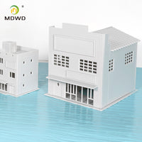 4-Piece 1:150 Scale Building Model Kit for Sand Table Scenes