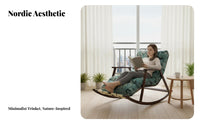 Wooden Rocking Chair sturdy Wood Frame Indoor Seating sturdy Build Padded padding for Seniors, Homeowners, Living Room