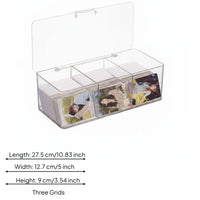Desktop Card Storage Box Stackable Transparent Card Box for Desk, Players
