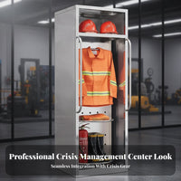 Stainless Steel Fire Suit Hanger 360° Rotation Double-Sided Firefighter Uniform Rack Firefighter Gear Rack for Training Facility