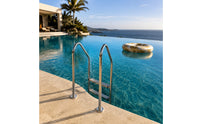 Swimming Pool Ladder with Handrails Stainless Steel in-Ground Pool Ladder Pre-Embedded for Backyard Pools