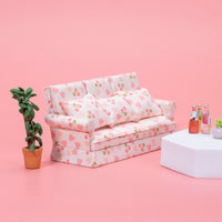1:12 Dollhouse Miniature Furniture Model Living Room Micro Scene 12-Point Three-Seat Heart Sofa