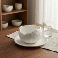 Deep Ceramic Salad Bowl Matte Tableware Large Capacity