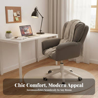 Padded Seat Swivel Rolling Chair Luxuriously Cushioned Cushioning Upholstered Rolling Chair Ergonomic Design Home Furniture Support for Students, Women, Adults, Bedroom, Dorm Room, Workspace