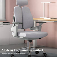 Adjustable Support High-Back Ergonomic Chair Padded Seat Split-Back Ergonomic Chair Reclining Function Office Furniture 135-Degree Recline for Telecommuting Workers, Students, Gamers, Study Room, Gaming Setup