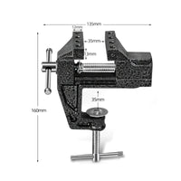 Mini Desktop Vise Dark Textured Finish Workholding Tool Compact Size