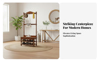 Coat Rack with Shoe Bench triple-function Design Hall Tree Space-Saving for Living Room