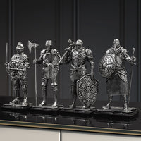 跨境热卖复古希腊骑马武士树脂摆工艺品创意铠甲武士马客厅装饰品