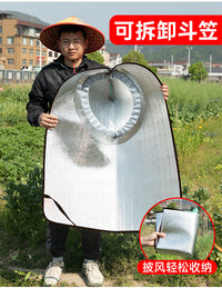 Sun Hat with Cape, Cone Top, Wide Brim, Rainproof