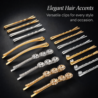 Simple Hair Pins for Women, Electroplated Design, for Bridal Hairstyle and Side Bangs