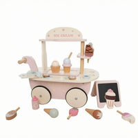 Wooden Ice Cream Cart Gift Idea Kids Play Item Cognitive Learning for Children