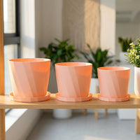 Plant Pots for House Plants and Home Garden, Heavy Duty Machine Pressed Flower Pots with Saucer, Round Indoor Plant Pot, Balcony Planter Use