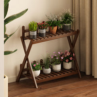 Solid Wood Plant Stand Indoor Outdoor Floor Display Rack for Balcony Living Room