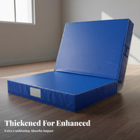 Foldable Gymnastics Mat Thickened Cushion Folding Gymnastics Mat Sturdy PVC Cover Thick High Landing Mat for Gymnasts, Athletes, Dojo, Dance Studio