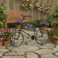 Pedal-Powered Plant Stand Farmhouse Pedal-Powered Flower Stand with Baskets