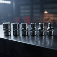 6 Pieces Chrome Vanadium Steel Hex Socket Set Silver Sockets with Knurled Grip Easy to Read Hex Socket Manual for Mechanics, DIYers, Workshop, Garage