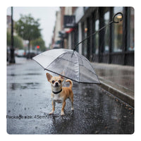 Waterproof Dog Umbrella Rainproof Transparent Dog Umbrella for Rainy Walks