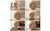 Vintage-Inspired Round Photo Frame Scalloped Round Picture Frame Elegant Easy to Clean for Dresser, Mantel, Entryway