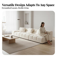 configurable L-Shaped Sofa Minimalist design L-Shaped plush Couch with Ottoman plush fabric Upholstery Sectional Seating for Homeowners, Living Room, Lounge Area