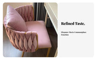 Scalloped Back Seat Soft and Comfortable Woven Back Armchair for Bedroom, Adults