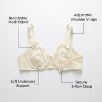 Work and Loungewear Full Coverage Bra for Plus Size Women, Lightweight Nylon Minimizer with Soft Underwire Support