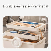 Large Capacity 3-Tier Medicine Organizer Box, Portable
