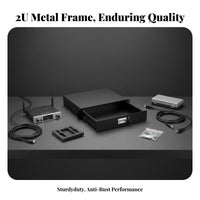 2U Locking Rack Drawer Heavy Duty Audio Device Storage Drawer Powder Coated