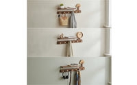 Wall Mounted Coat Rack Solid Wood Coat Rack with Shelf Modern Rustic Sturdy for Entryway, Bedroom