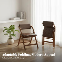 Padded Folding Chair Foldable Household Furniture with Back Support for Students