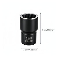 5 Pieces Chrome Molybdenum Steel Reverse Thread Nut Extractor High Hardness Stripped Nut Extractor Strong Grip Bolt Remover Socket Heavy Duty for Mechanics, DIY Users, Repair Shop, Workshop, Garage