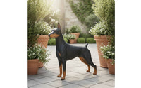 Doberman Statue Freestanding Standing Dog Statue Doberman Sculpture for Entryway