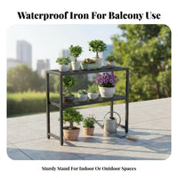 3-Tier Metal Plant Stand Indoor & Outdoor Use Scrolled Metal Etagere Waterproof Floor-Standing for Home Decorators, Living Room