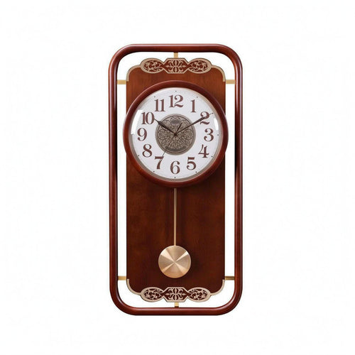 Wooden Pendulum Wall Clock Solid Wood Timepiece