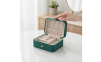 Velvet Jewelry Box Soft-Touch Jewelry Box with Snap Button Portable for Dresser