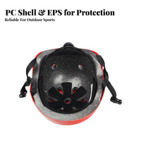 Skateboard Helmet Sturdy PC Shell Roller Skating Helmet Impact Resistant Shielded Headwear for Adults, Cyclists, Skateboarding, Outdoor Sports, BMX