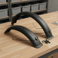 2 Pieces Wide-Tire Mountain Bike Fenders with Support Stays Curved Wide-Tire Mountain Bike Mudguard Set Front and Rear Mudguards for Cyclists